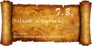 Tulipán Barbara névjegykártya